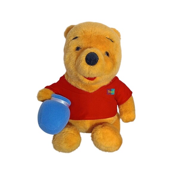 Vintage Disney's Winnie The Pooh 1994 Teddy Bear Plush With Honey Pot Mattel 12" - Picture 1 of 9